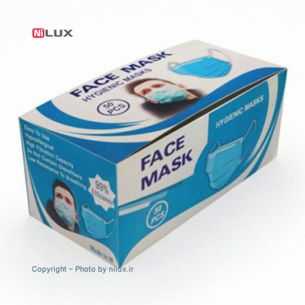 ماسک تنفسی سه لایه Face Mask بسته ۵۰ عددی