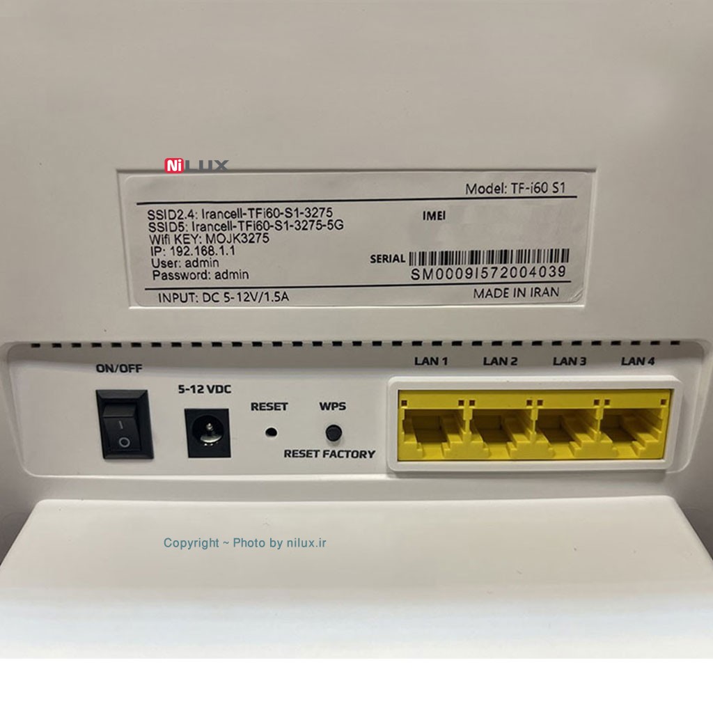 مودم 4G/TD-LTE ایرانسل مدل TF-I60 S1